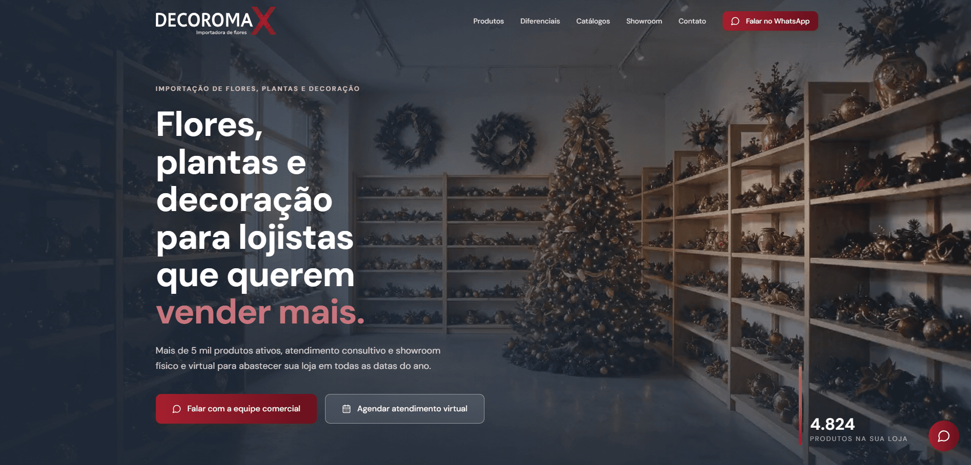 Screenshot do site Decoromax